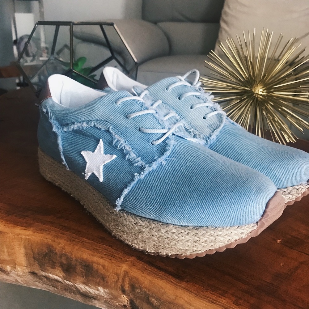 converse style denim colored espadrilles